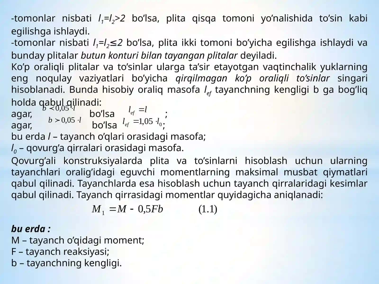 Temir-beton plitalar va to’sinlar 4
