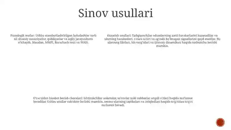 Shaxsni Tadqiq Etish Metodlari 4