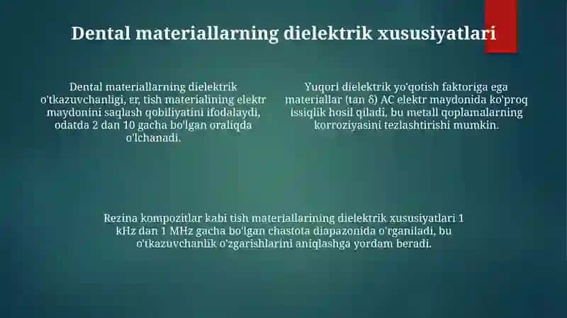 Stomatologik materiallarning elektr xossalari 4