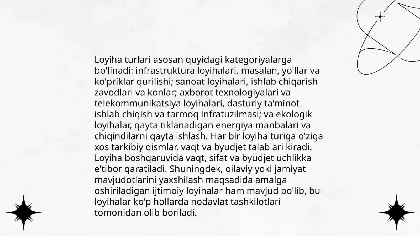 Loyiha.Loyiha tasnifi 4