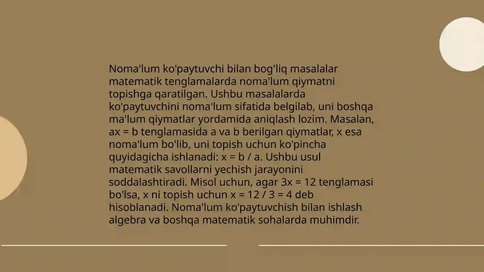 Noma'lum ko'paytuvchini topish 4