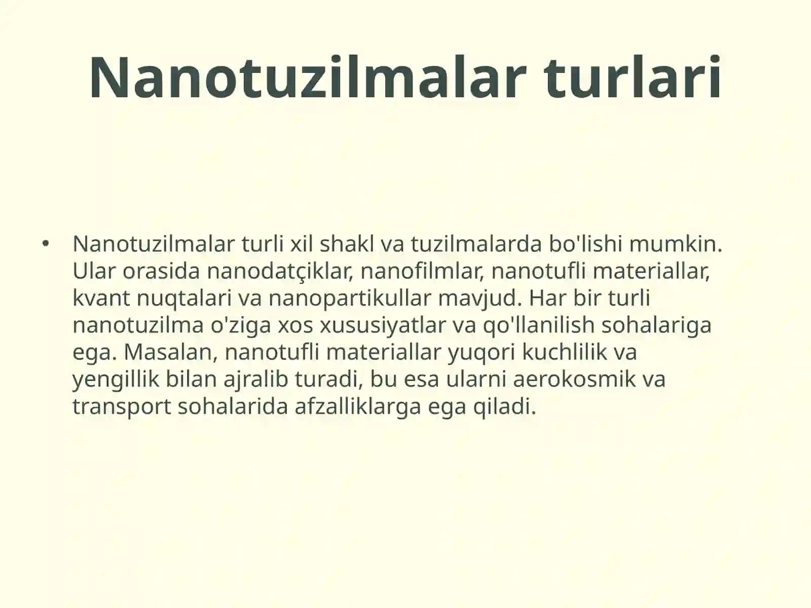 Nanotuzilmalar va ularning xossalari 4