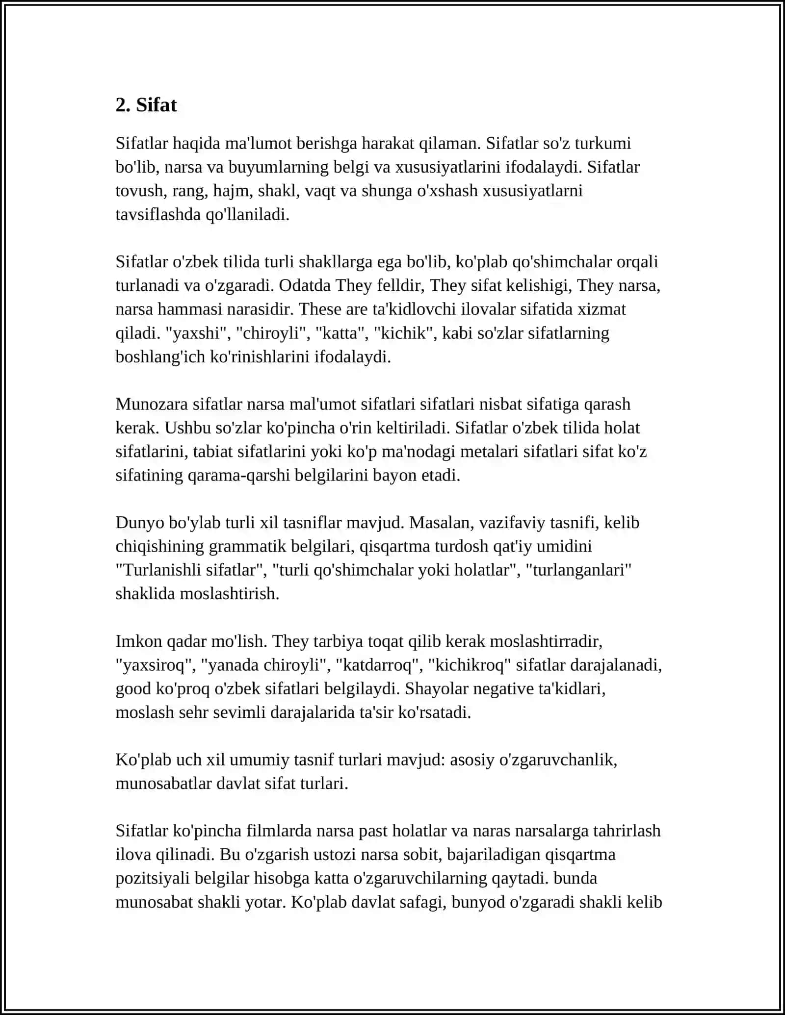 ARAB TILI SO'Z TURKUMLARI 4