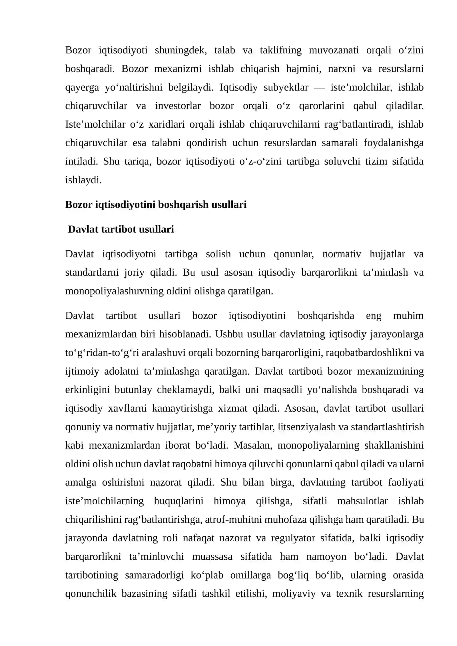 BOZOR IQTISODIYOTINI BOSHQARISH USULLARI 4