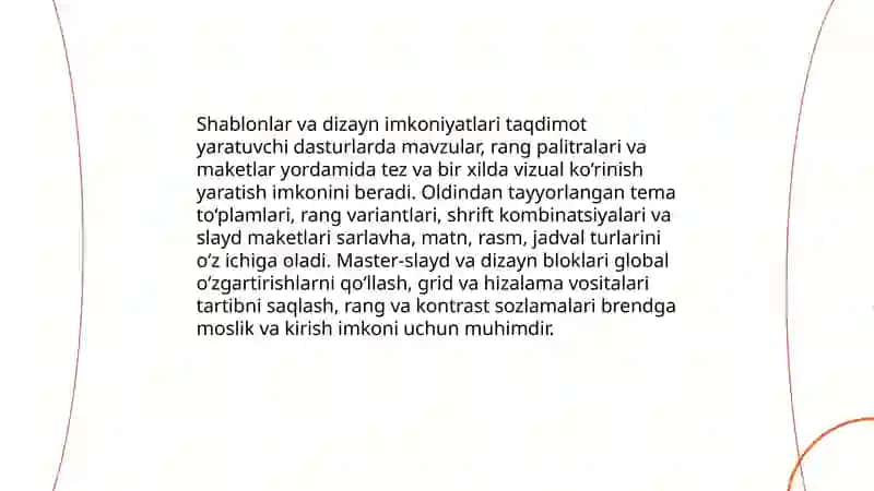 Taqdimot yaratuvchi dasturlar va ularning imkoniyatlari 4