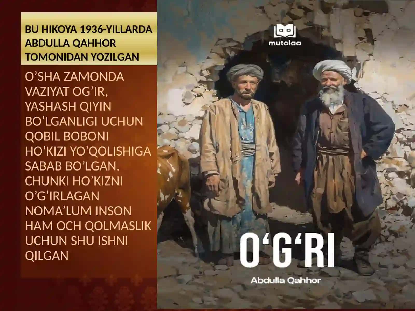 ABDULLA QAHHOR“O’G’RI” HIKOYASI 4