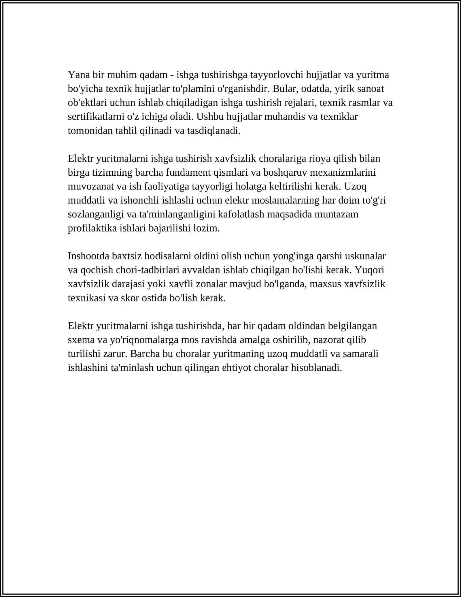ELEKTR YURITMALARNI ISHGA TUSHIRISH 4