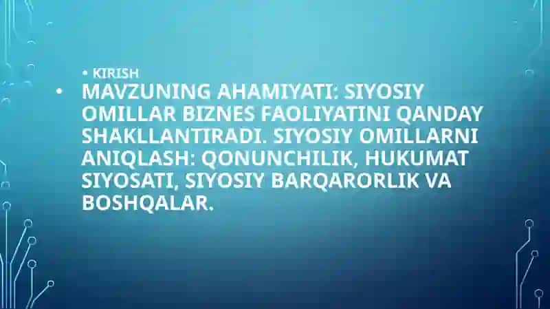 Siyosiy omillar tahlili 4