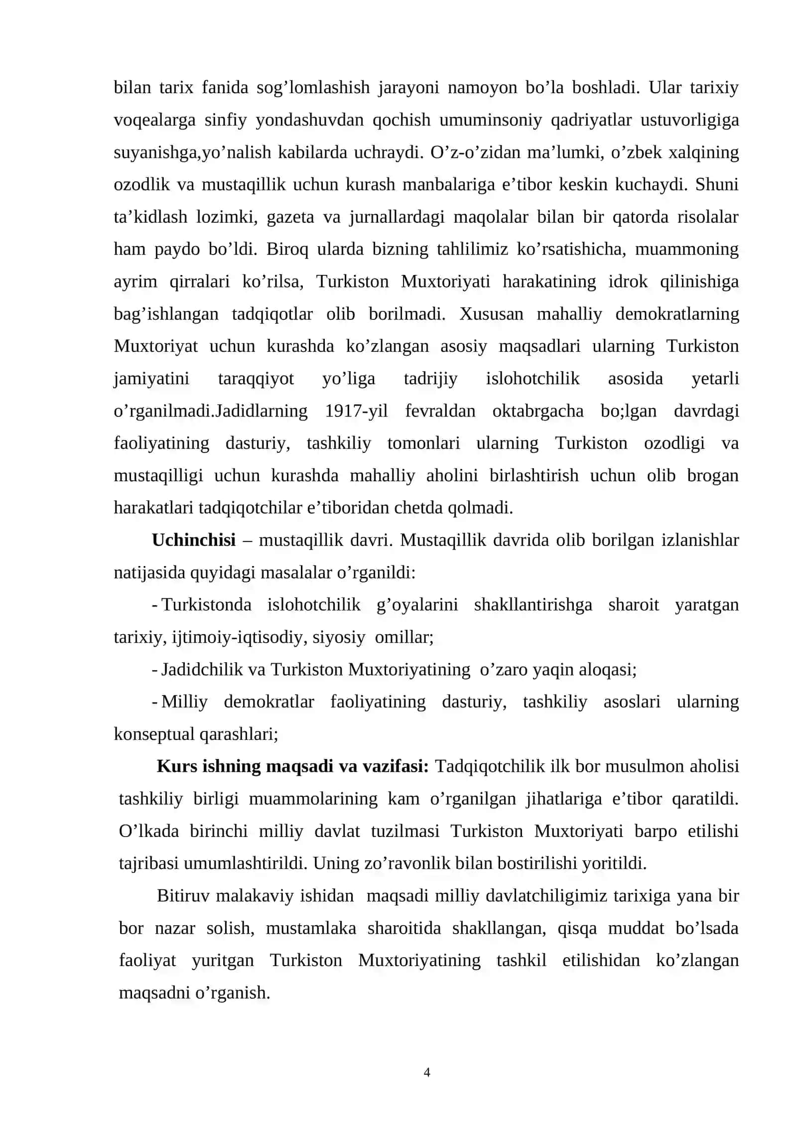 Milliy davlatchilik tarixida Turkiston muxtoriyatining o’rni 4