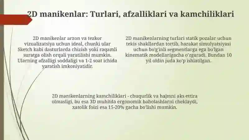 2 va 3 o'lchamlik manikenlar 4