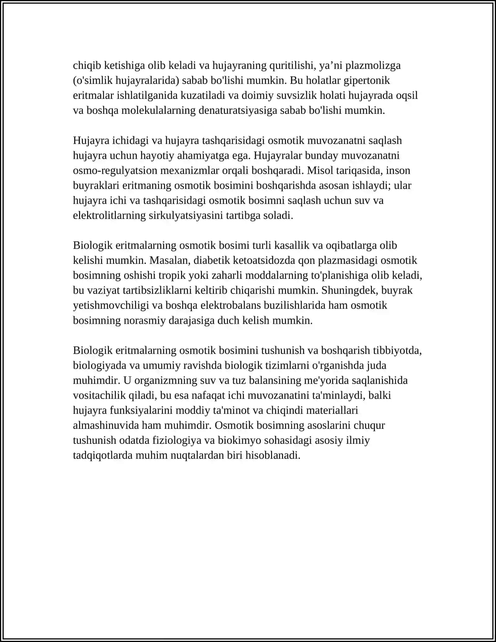 BIOLOGIK ERITMALARNING OSMOTIK BOSIMI 4