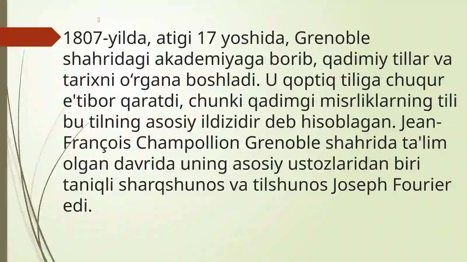 Jean-François Champollionning iyerogliflarni o‘qish yutuqlari 4