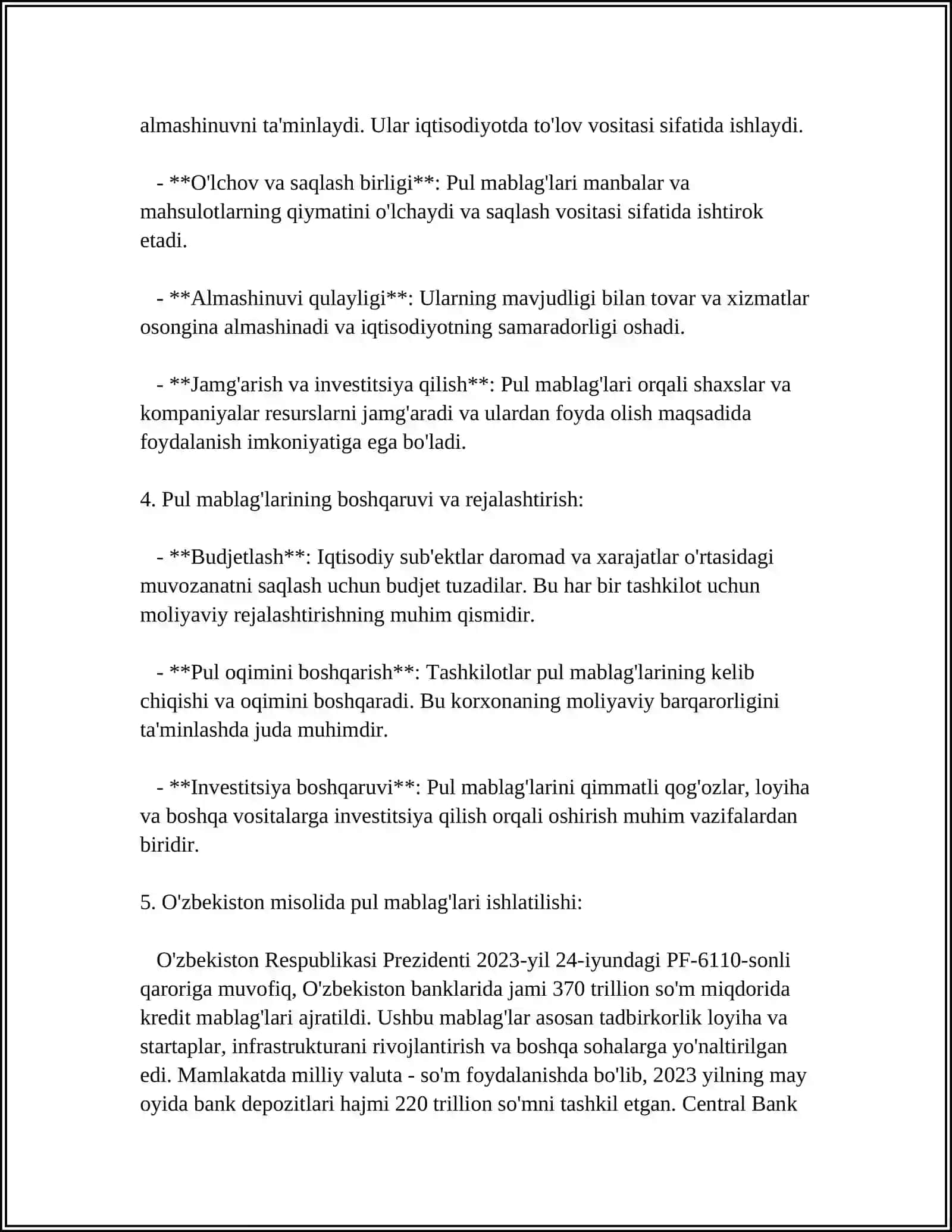 PUL MABLAG'LARI HISOBI 4