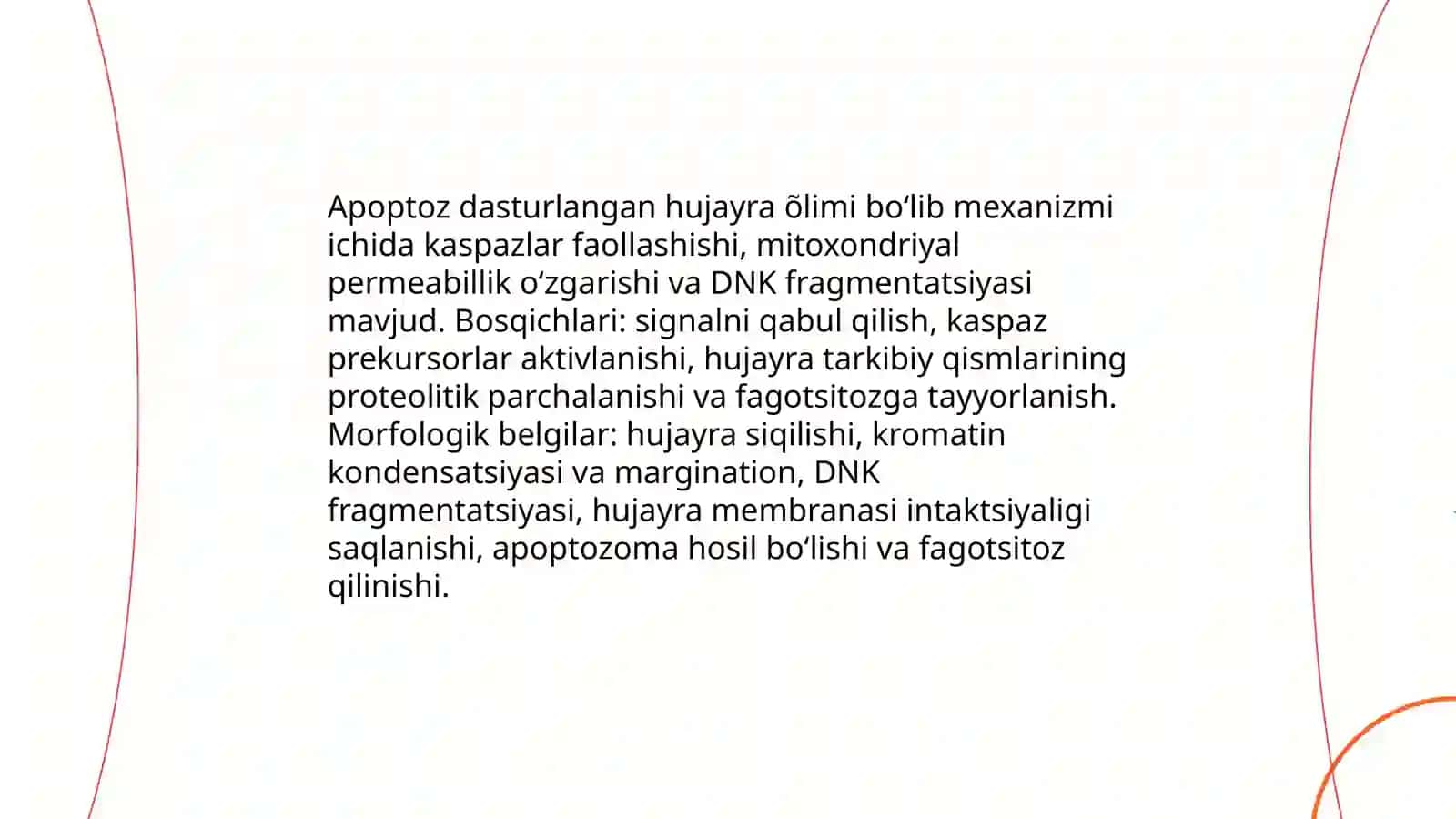 Hujayra o'limi tavsiflanishi 4