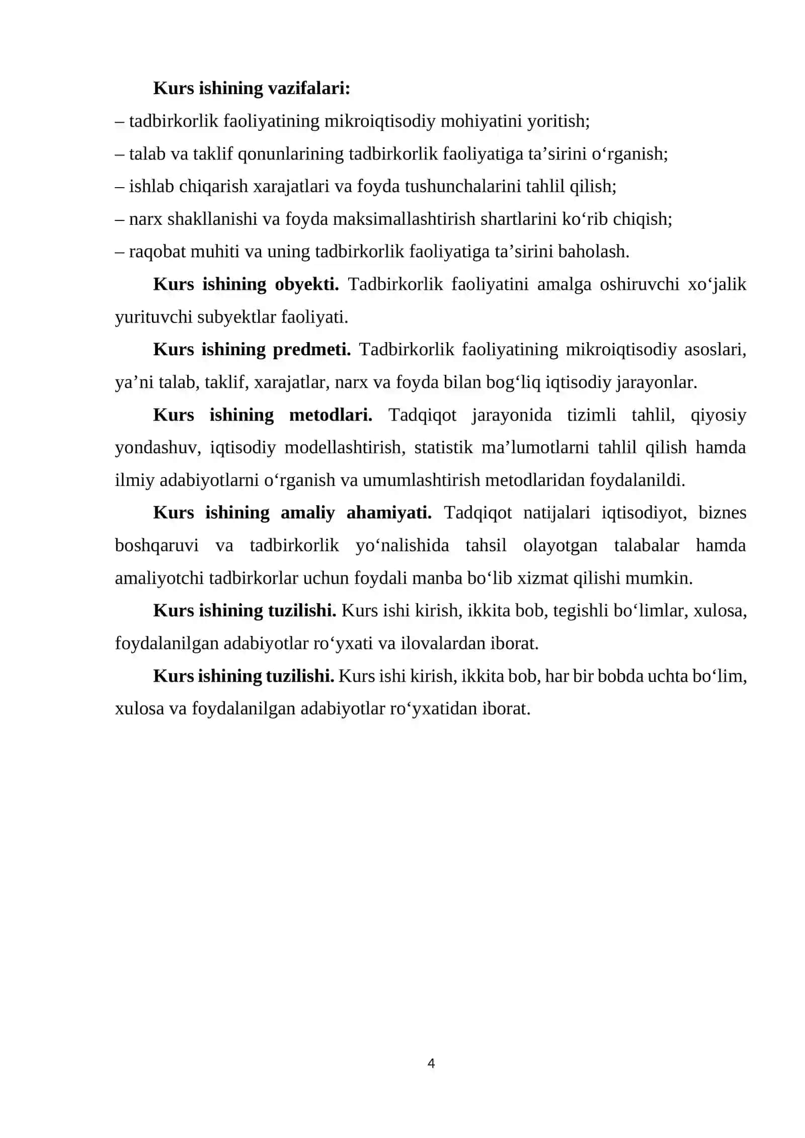 Tadbirkorlik faoliyatining mikroiqtisodiy asoslari 4