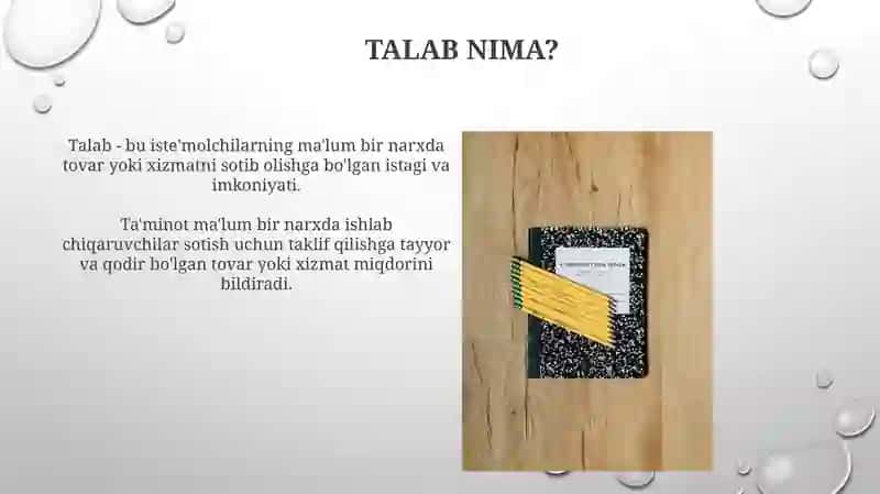 Talab va taklif asoslari 4
