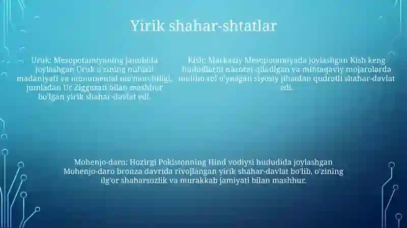 O`Rta Sharqning Bronza Davri Shaharlari Madaniyati 4
