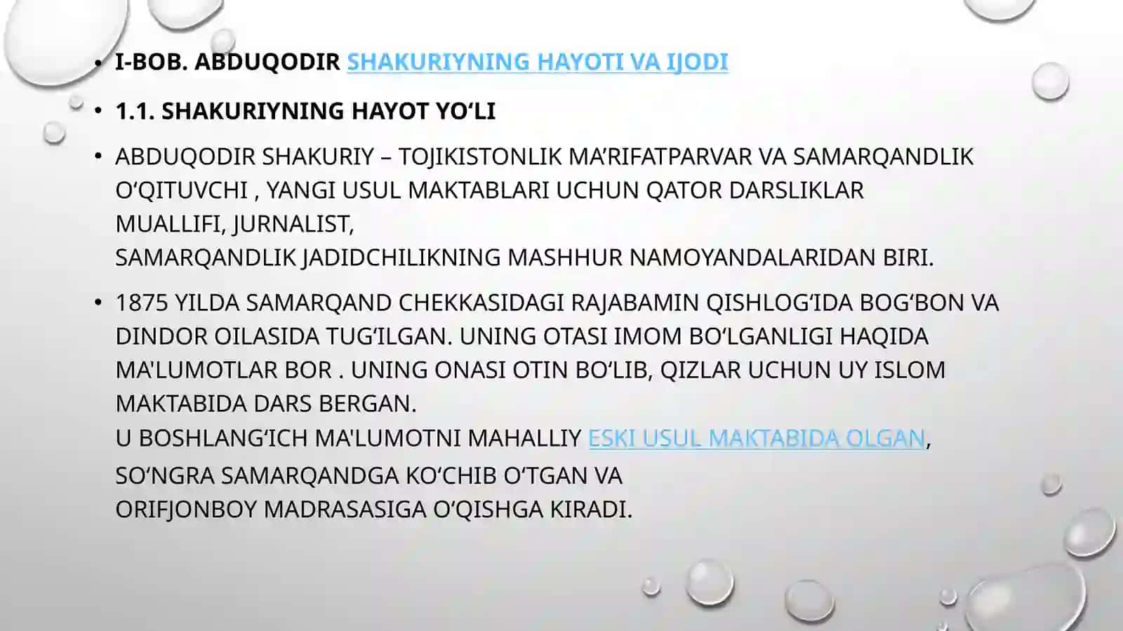 A. Shakuriyning ta'lim tarbiyani rivojlantirishda tutgan o‘rni 4