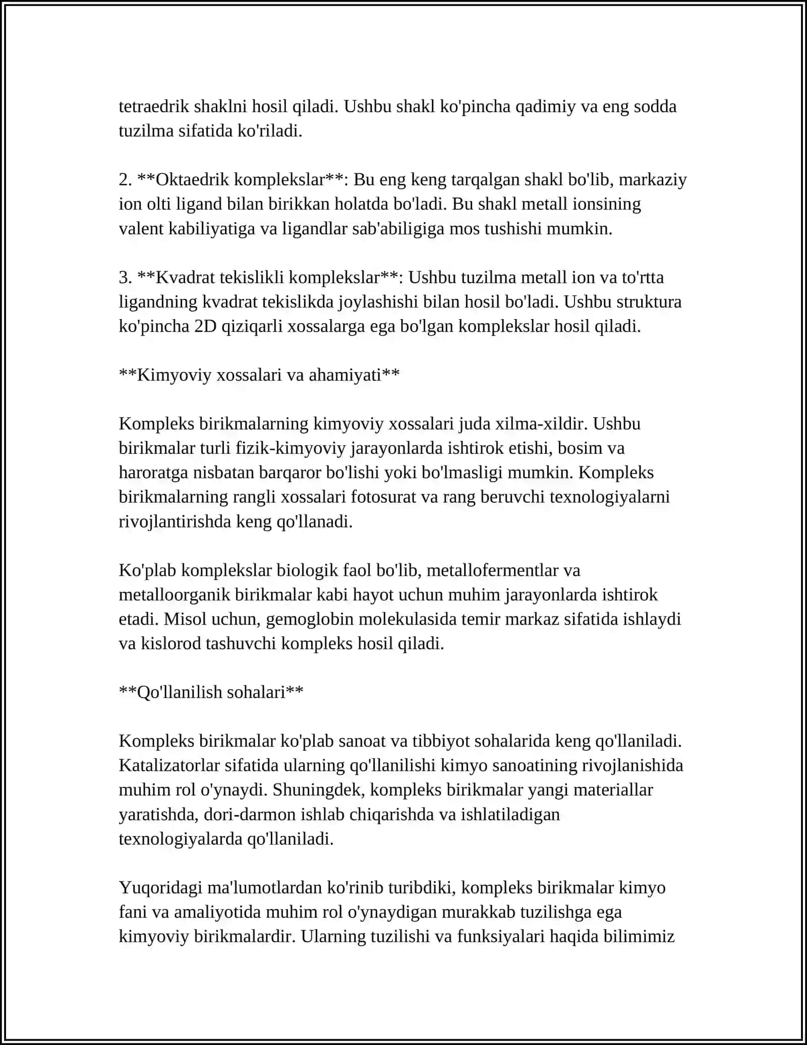 KOMPLEKS BIRIKMALAR. ICHKI KOMPLEKS BIRIKMALAR 4