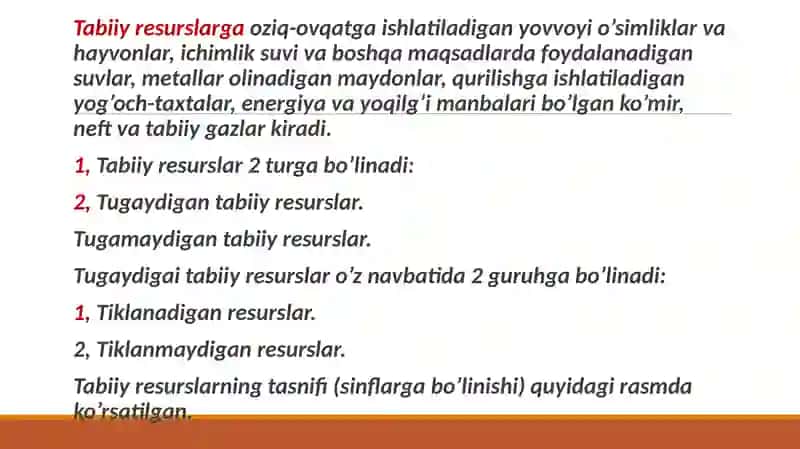 Tabiiy resurslardan oqilona foydalanish 4