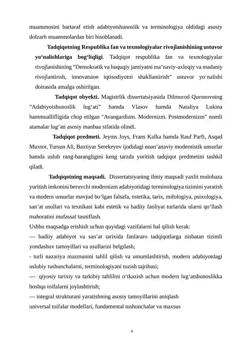 MODERNIZM ADABIYOTIDA ATAMALAR TIZIMI 4