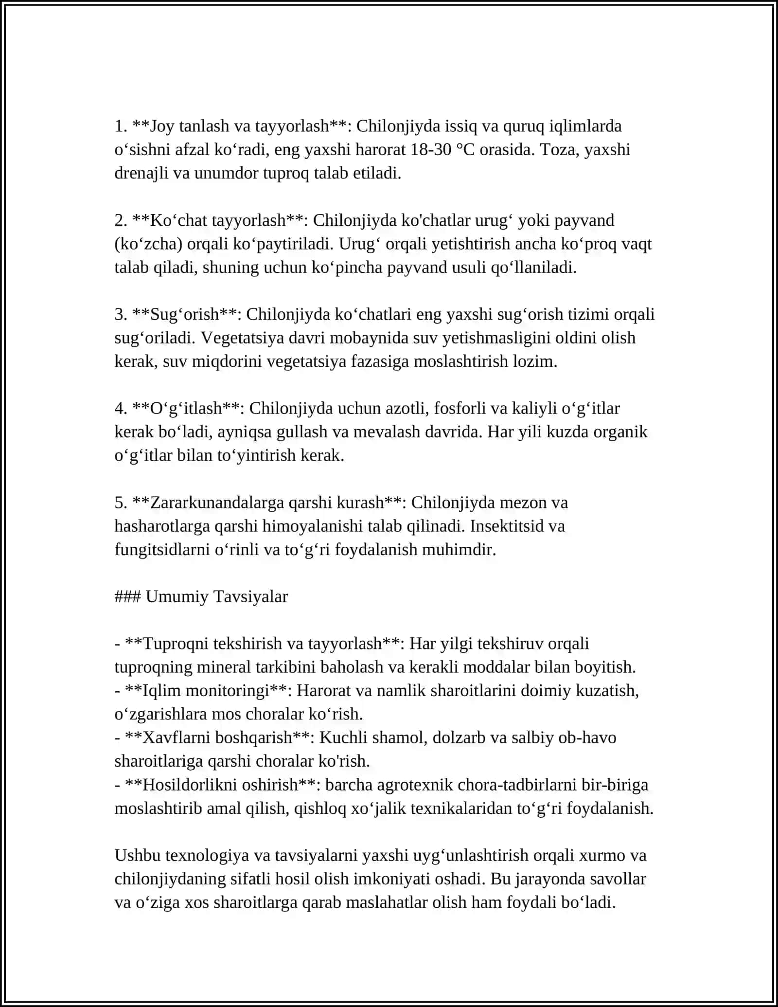 XURMO VA CHILONJIYDA KO'CHATINI TEXNALOGIYASI 4