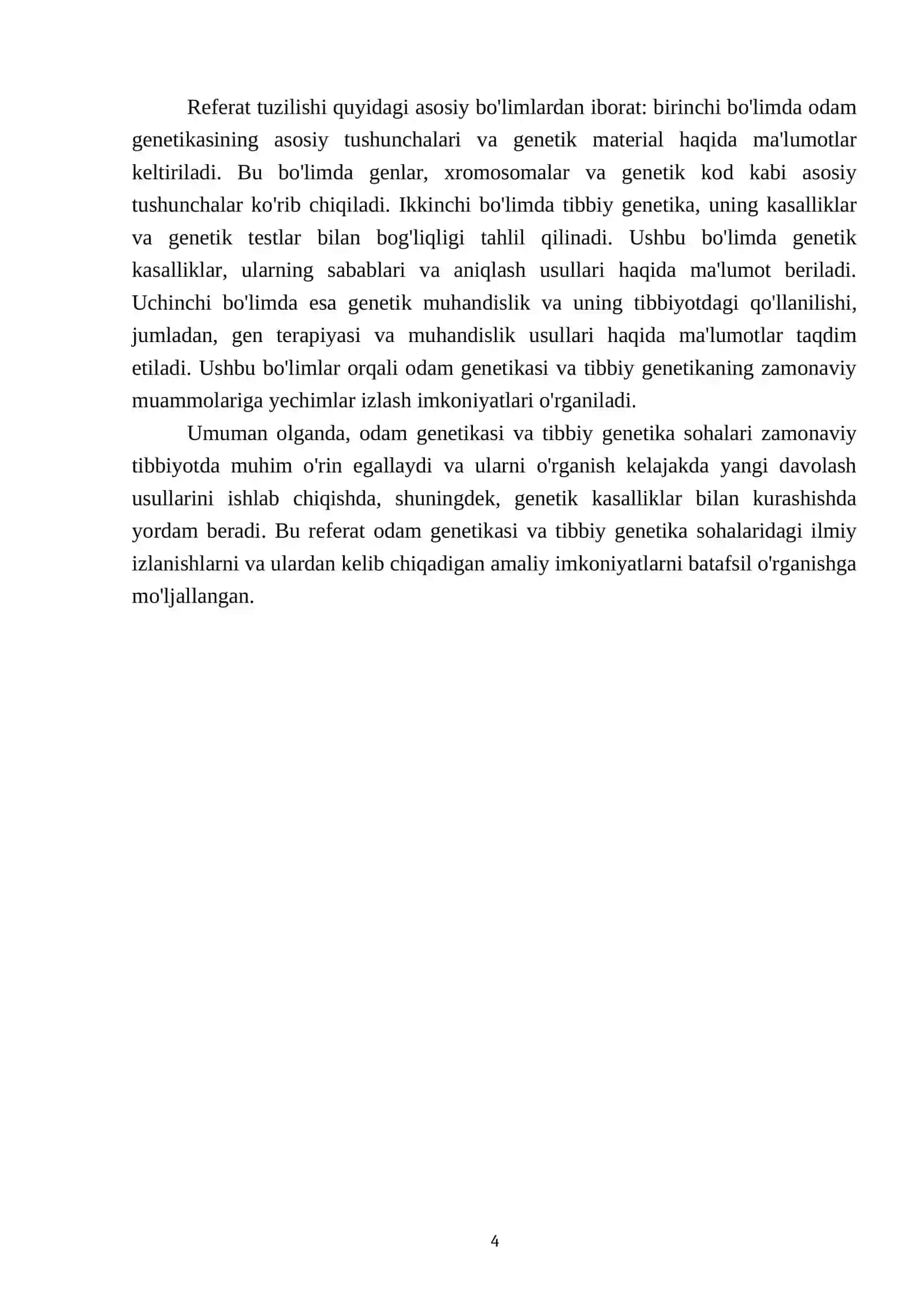 Odam genetikasi va Tibbiy genetika 4