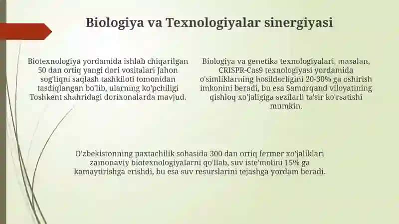 Biologiya va Fizika bog'lanishi 4