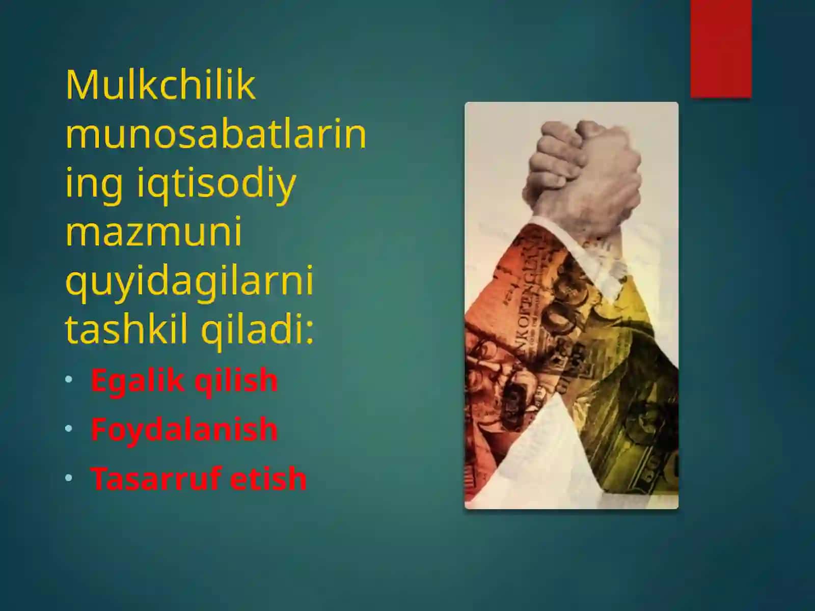 MULKCHILIK MUNOSABATLARI VA ULARNING TURLARI 4