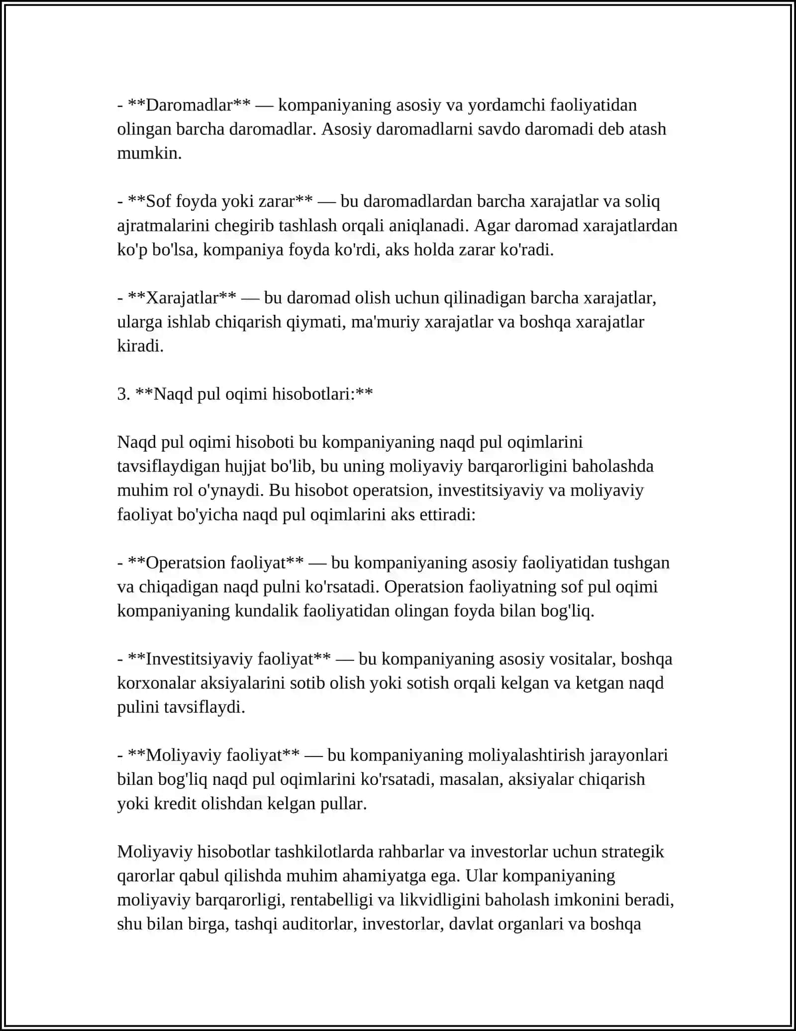 Moliyaviy Hisobotlarning Asosiy Turatlari 4