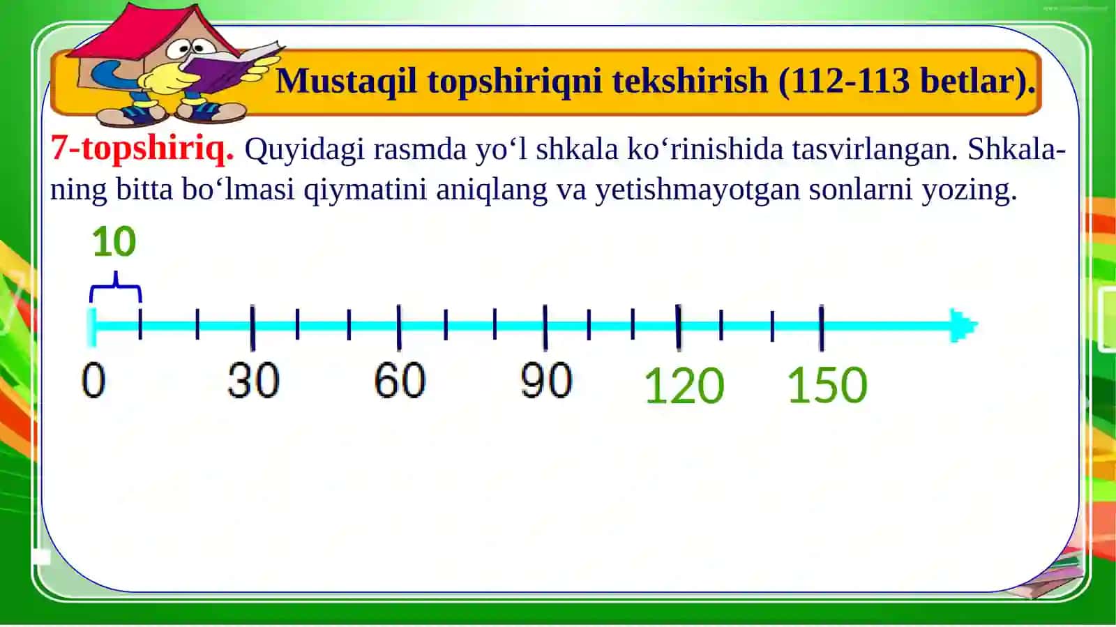 4-sinf Matematika Shkala yordamida rasmlarni o'lchash 4