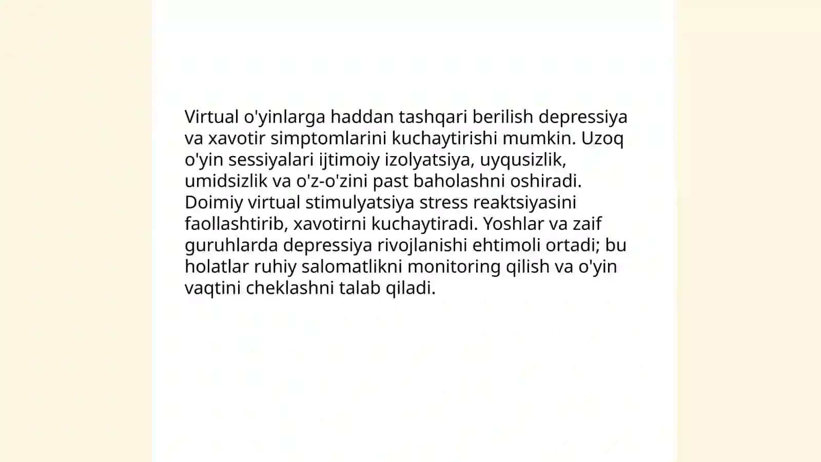 Virtual o'yinlarning asoratlari 4