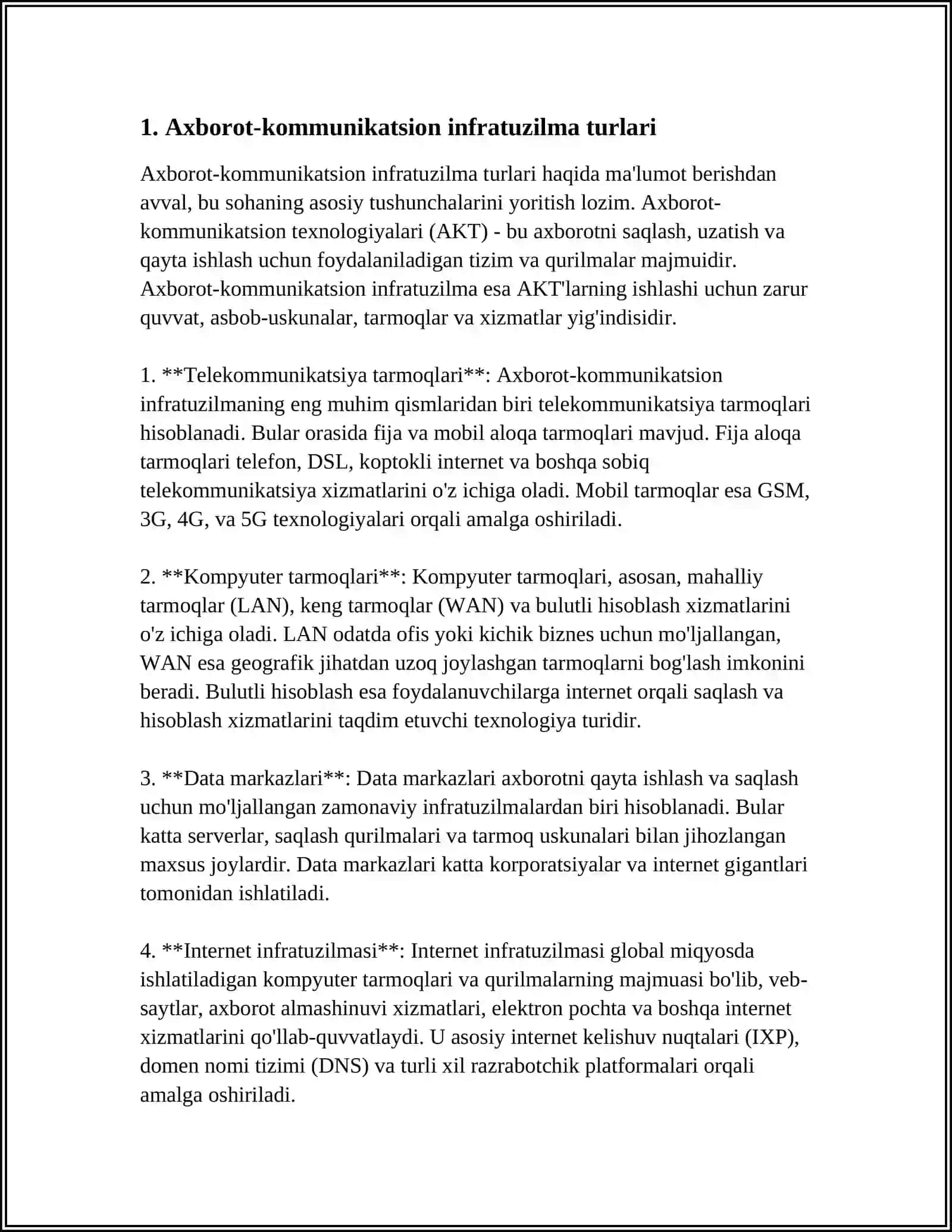 IQTISODIYOTDA AXBOROT KOMMUNIKATSION TEXNOLOGIYALARINING INFRATUZILMASI 4