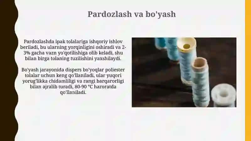 Tikuv iplarni ishlab chiqarish usullari 4