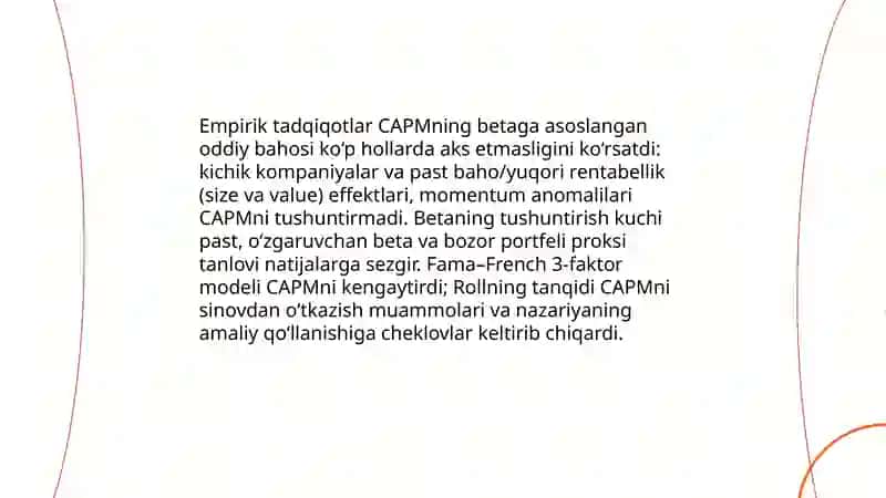 Kapital aktivlarni baholash modeli 4
