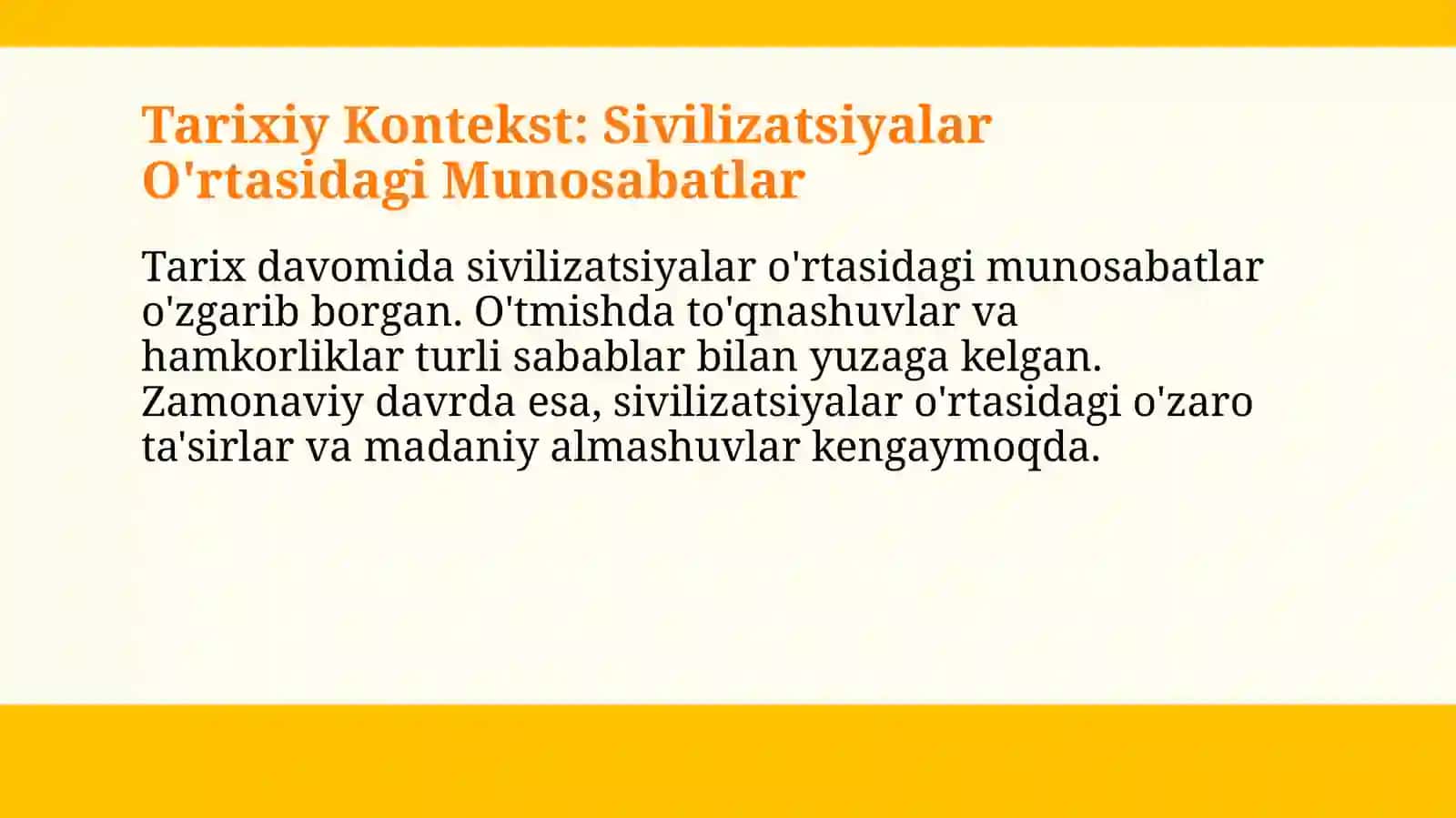 "Sivilizatsiyalar tôqnashuvi"asari tahlili 4