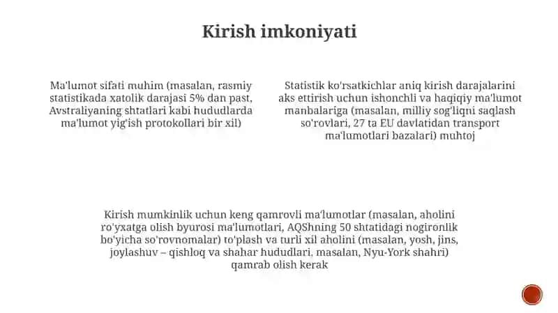 Statistik ko'rsatgichlarga qo'yilgan asosiy talablar 4