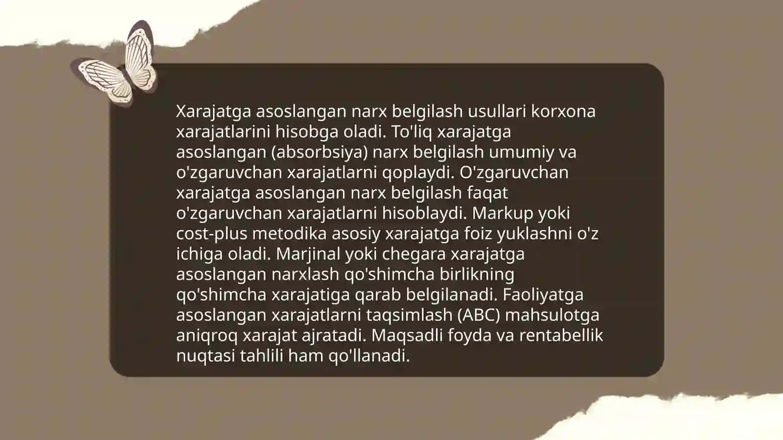 Korxonalarning baho siyosati negizi 4