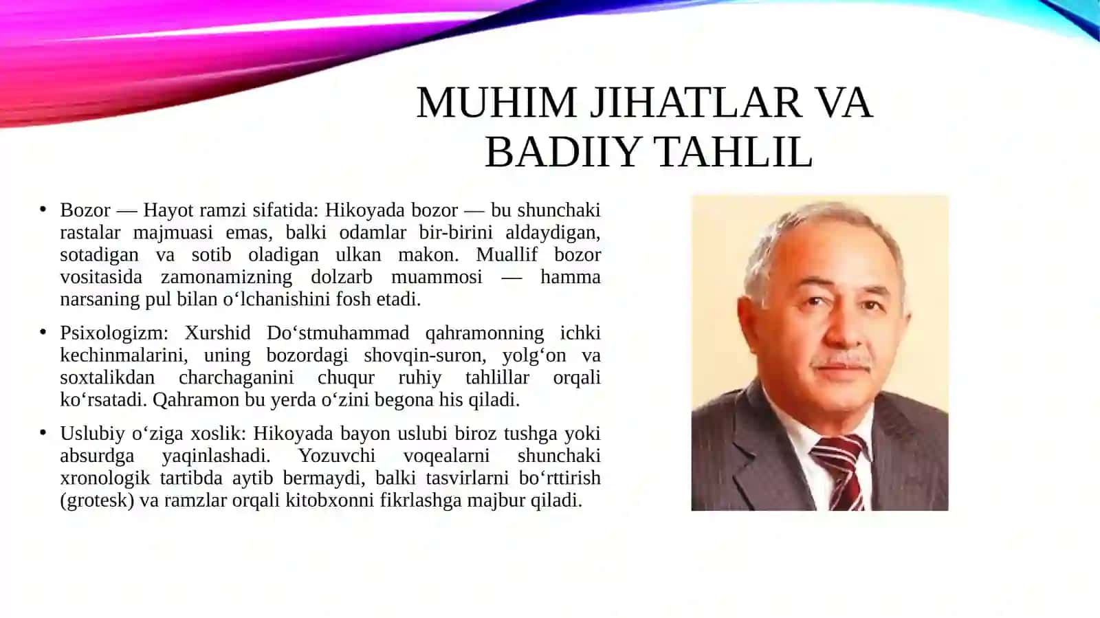 Xurshid Doʻstmuhammadning hikoyasi tahlili 4