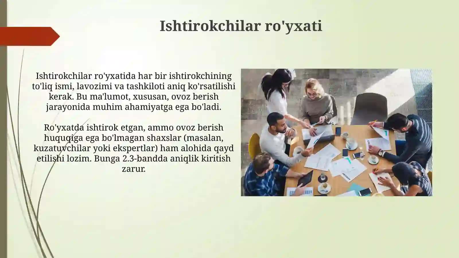 Guruh majlisi bayonnomasi tayyorlash - Taqdimot 4