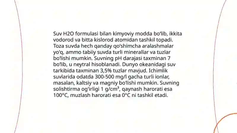 Suv haqida ma'lumot 4