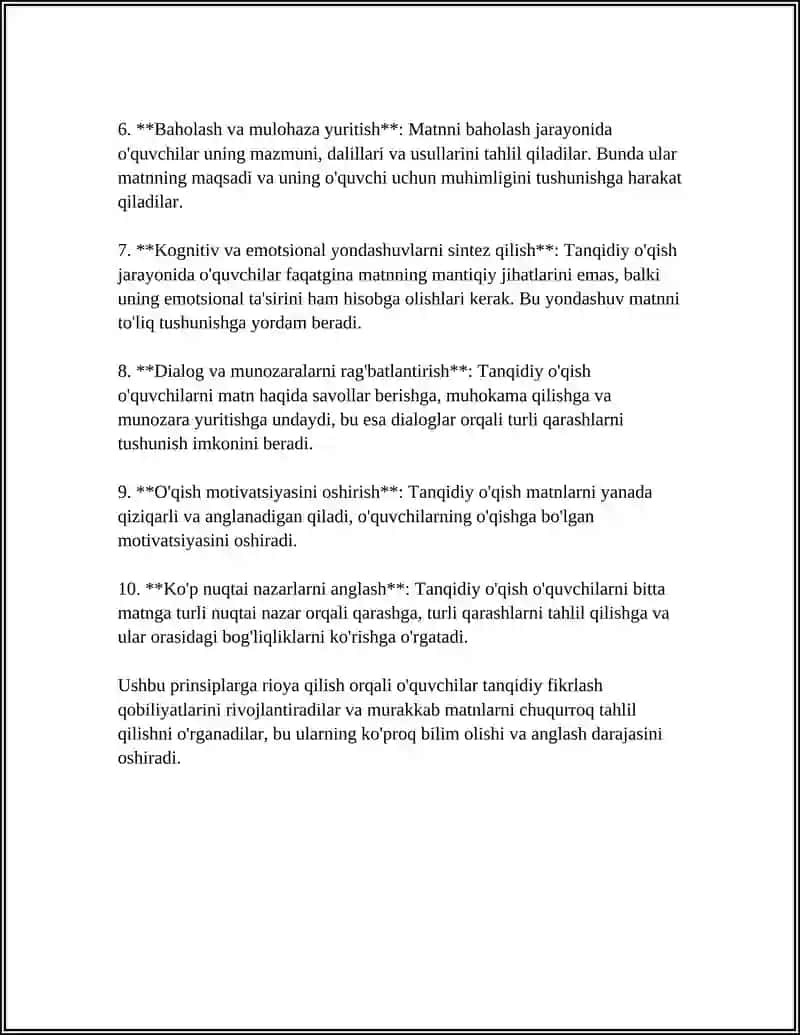 Tanqidiy O'qish va Samarali Amalga Oshirish Omillari 4