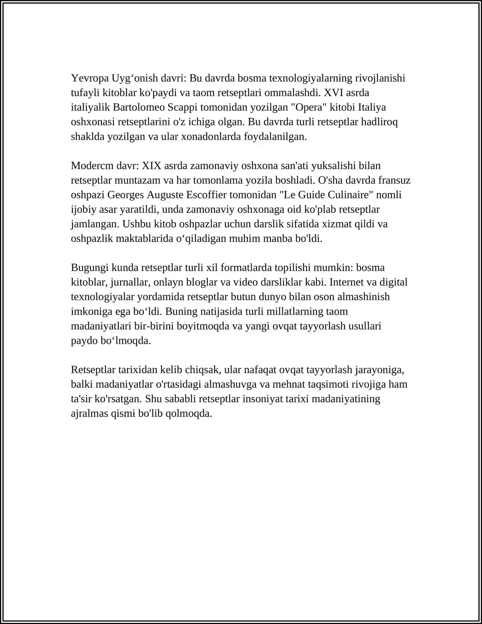 RETSEPT TARIXI 4
