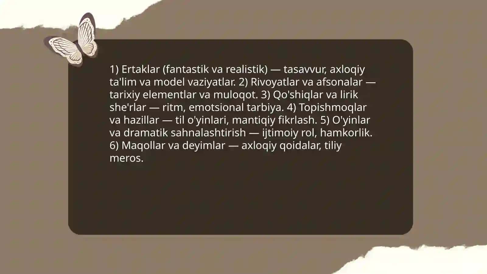 Bolalar folklori:janrlari,taraqqiyoti va xususiyatlari 4