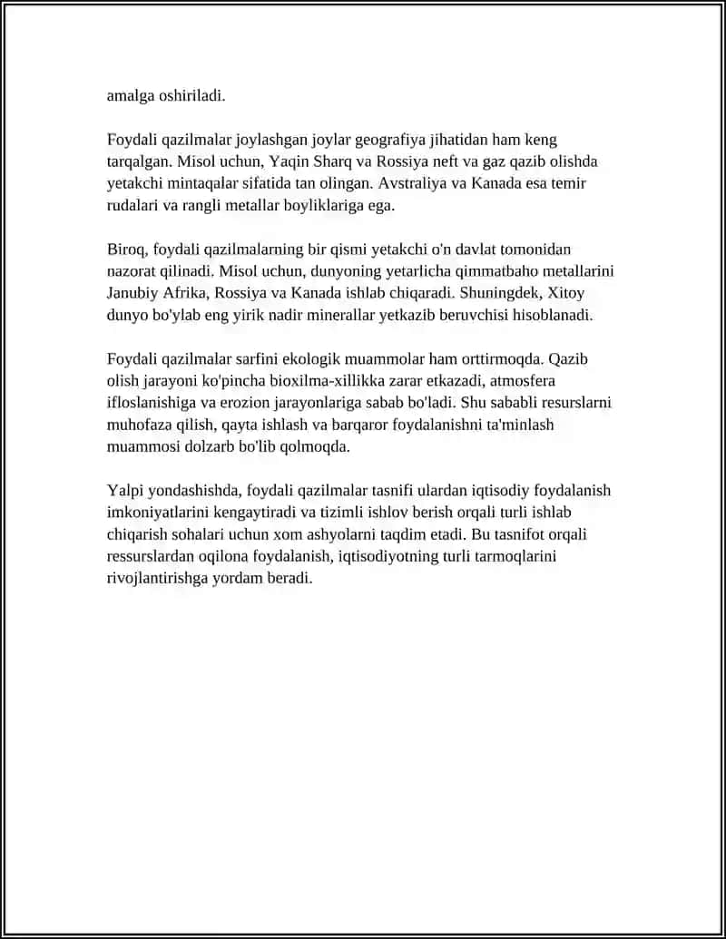 FOYDALI QAZILMALARNI SIFATI 4
