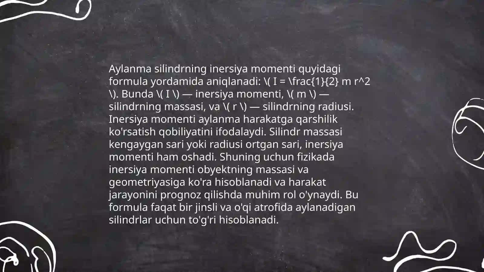 Jismlarning Inersiya Momentlari 4