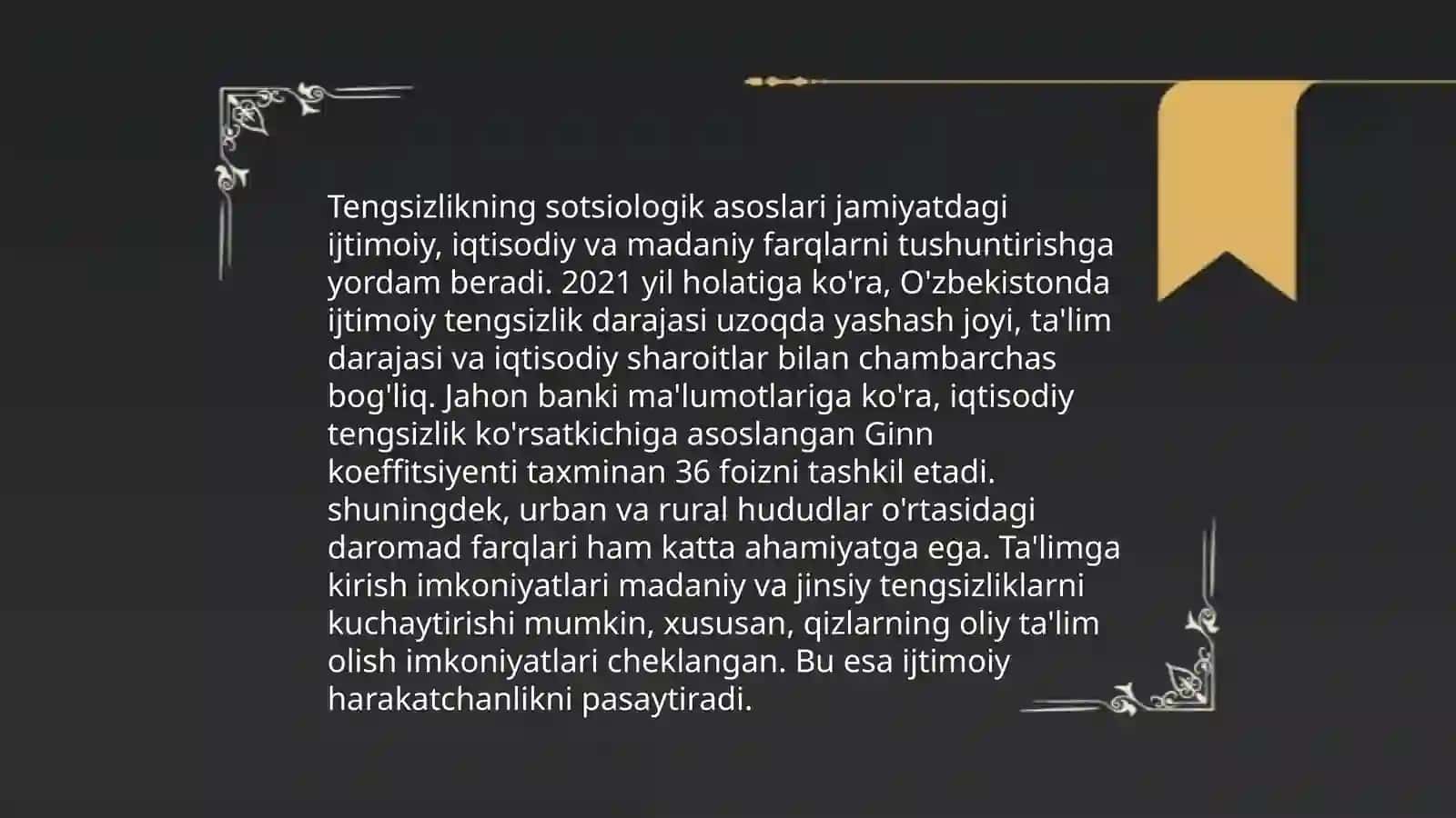 Daromadlarning taqsimlanishi,tengsizlik va qashshoqlik 4