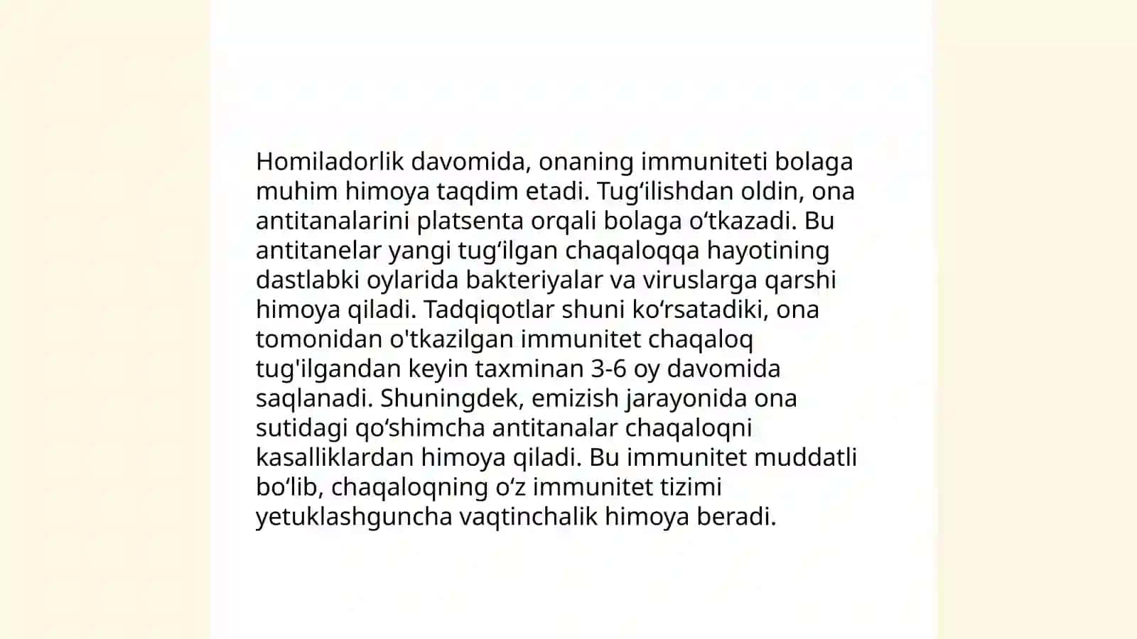 Immunitet tizimining rivojlanishi 4