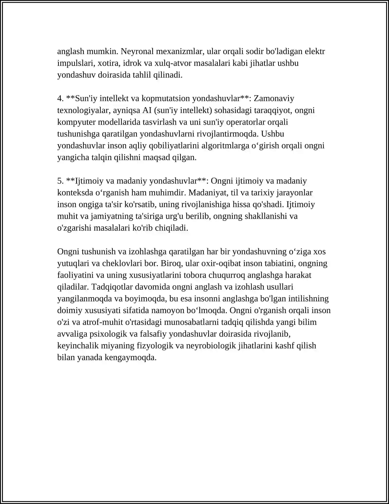 Ongning taʼrifi va nazariy yondashuvlari 4