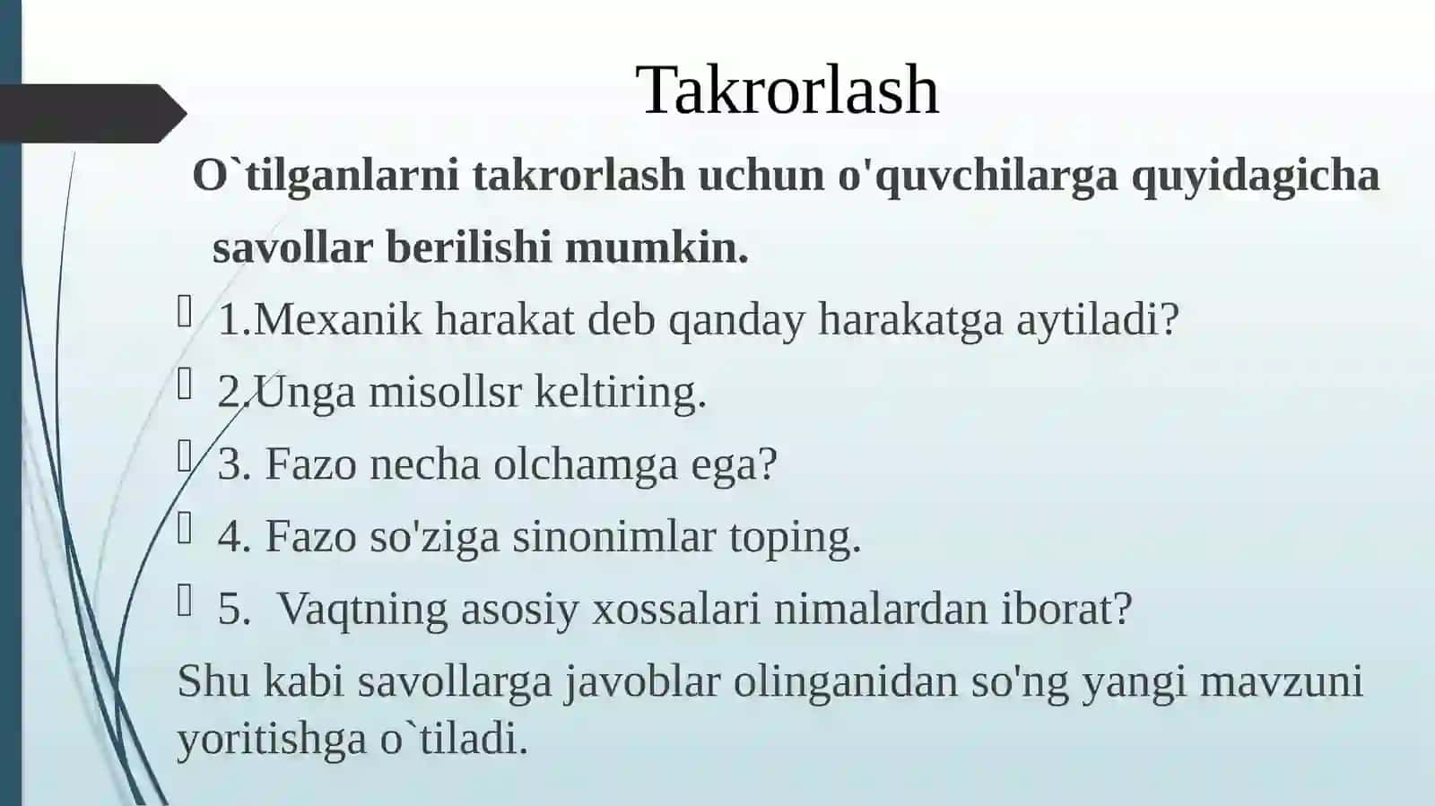 Kinematika ning asosiy tushunchalari 4